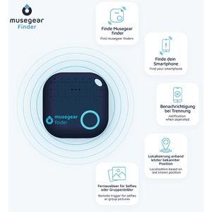 Produktbild für Bluetooth-Tracker Musegear Finder 2, für iOS &amp; Android