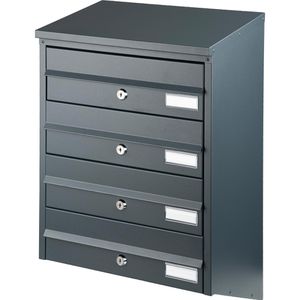 Briefkasten SafePost ScanPro BDL914, 4-fach, anthrazit, Stahl
