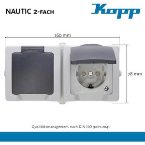 Produktbild für Steckdose Kopp Nautic, IP44, Aufputz