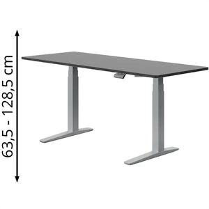 Produktbild für Schreibtisch FlexiSpot E7S-Pro 2026, schwarz / grau