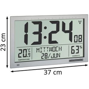 Produktbild für Wanduhr TFA 60.4517.54, Kunststoff, digital, Funkuhr