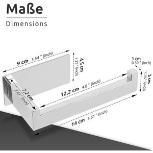 Produktbild für Toilettenpapierhalter ECENCE eckig