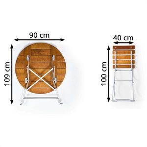 Produktbild für Bistrotisch RUKU1952 TRU90S4NU, wetterfest, eckig, 5-teilig