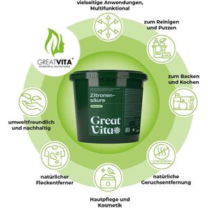 Produktbild für Zitronensäure GreatVita Monohydrat E-330, Pulver