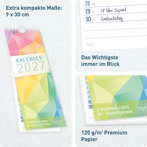 Produktbild für Streifenkalender Häfft 11405-7, Rainbow kompakt