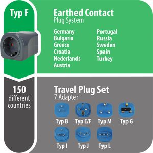 Produktbild für Reiseadapter Brennenstuhl 1508160, 7-teiliges Set