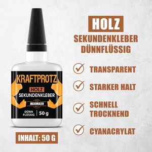 Produktbild für Sekundenkleber Kraftprotz Holz, KPDFH50