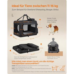 Produktbild für Tiertransportbox Feandrea Gr. L, aus Stoff