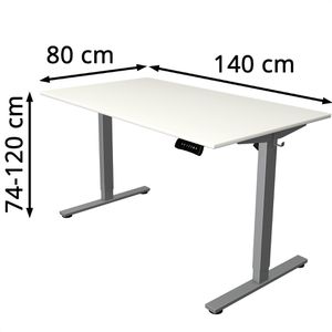 Produktbild für Schreibtisch Kerkmann Move small office, weiß / silber