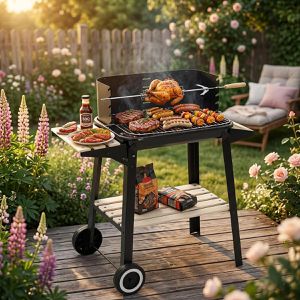 Produktbild für Holzkohlegrill vidaXL 45367, Grillwagen mit Rädern