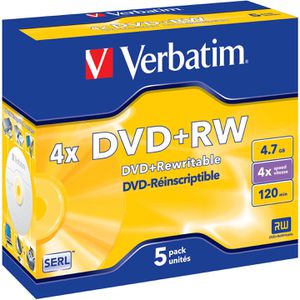DVD-Rohlinge Verbatim 43229, wiederbeschreibbar, DVD+RW