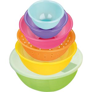 Produktbild für Schüssel Kigima Rainbow, Set mit Deckel und Sieb, 6-teilig