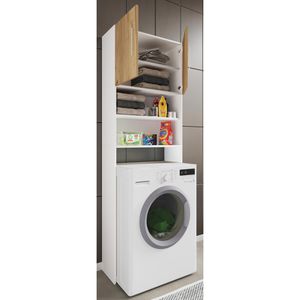 Produktbild für Waschmaschinenschrank VCM Jutas 919461, eiche / weiß
