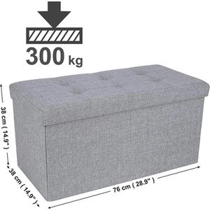 Produktbild für Sitztruhe Songmics hellgrau, 76 x 38 x 38cm