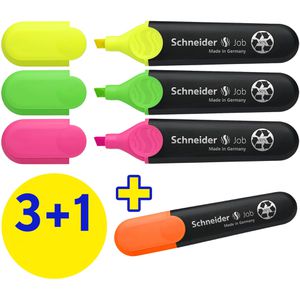 Textmarker Schneider Job 150, 4 Stück