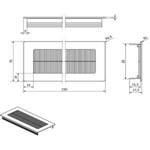 Produktbild für Kabeldurchlass SO-TECH TONDO, 150 mm, rechteckig