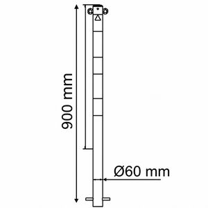 Produktbild für Absperrpfosten Schake 460B/2, 2 Ösen, rot/weiß, aus Metall