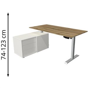 Produktbild für Schreibtisch Kerkmann Move 1, 2230, eiche, mit Sideboard