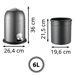 Produktbild für Mülleimer Wesco Minimaster 180112-77, graphit matt