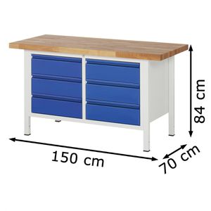 Produktbild für Werkbank Rau Basic 8473-2, blau