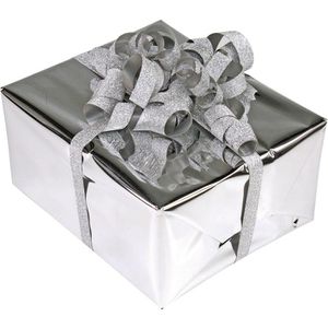 Produktbild für Geschenkband Präsent Poly Glitter, silber