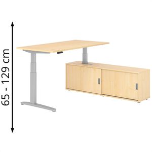 Produktbild für Schreibtisch Hammerbacher XBHM, 29085, ahorn, mit Sideboard