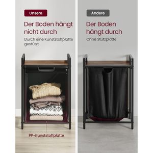 Produktbild für Wäschekorb Vasagle BLH101B01, braun/schwarz