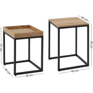 Produktbild für Beistelltisch Vasagle LNT02N, braun, aus Metall / Holz