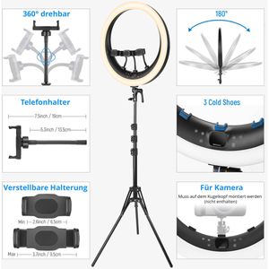 Produktbild für Ringlicht Neewer RP19H, 512 LEDs