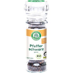 Lebensbaum Pfeffer Pfeffer schwarz, BIO, ganze Pfefferkörner in der Mühle, 45g