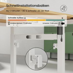 Produktbild für Schreibtisch FlexiSpot EH1W, Doppelarbeitsplatz, ahorn / weiß