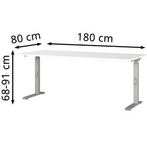 Produktbild für Schreibtisch Germania Mailand, 7912-639, weiß / silber