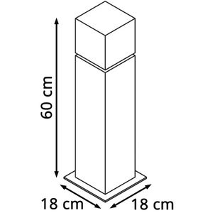 Produktbild für Wegeleuchte SLV Square Pole 60, silber, mit 230 V Netzstrom