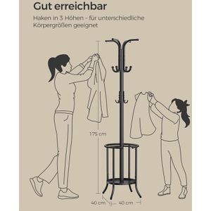 Produktbild für Garderobenständer Songmics RCR011B01, schwarz