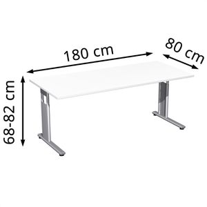 Produktbild für Schreibtisch Geramöbel Flex S-617146-WS, weiß / silber