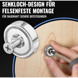 Produktbild für Magnete Poppstar Topfmagnet N35, silber, Neodym Magnet