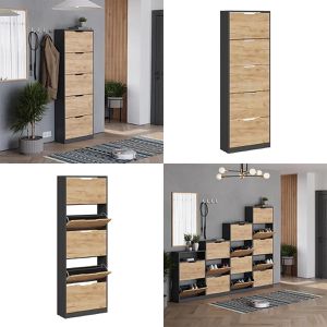 Produktbild für Schuhschrank Vicco Luca, anthrazit / eiche