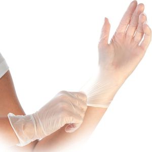 Produktbild für Einmalhandschuhe Franz-Mensch Ideal Fit, transparent, 100 Stk