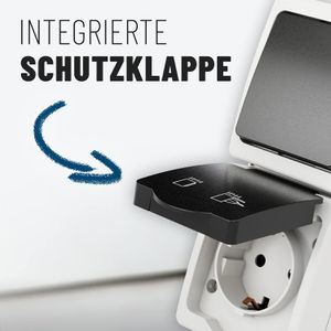 Produktbild für Steckdose Greate Feuchtraum, IP44, Aufputz
