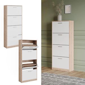 Produktbild für Schuhschrank Vicco Gizmo, sonoma eiche / weiß