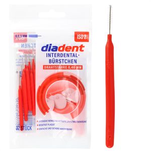Produktbild für Interdentalbürsten diadent Rot, ISO-Größe 2