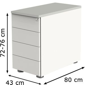 Produktbild für Standcontainer Kerkmann Move 3, weiß / lichtgrau