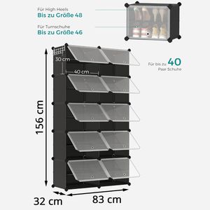 Produktbild für Schuhregal Songmics LPC035B01, aus Kunststoff