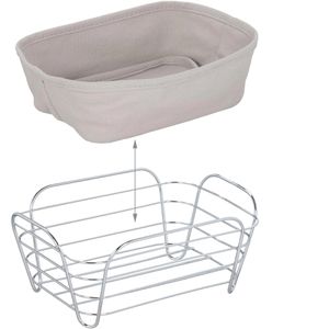 Produktbild für Brotkorb Relaxdays 10031044, aus Eisen verchromt / Stoff