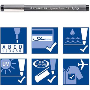 Produktbild für Fineliner Staedtler pigment liner, 308 SB8