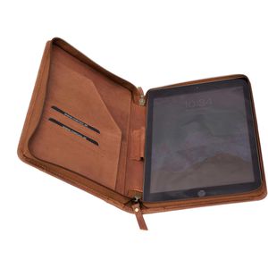 Produktbild für Schreibmappe Menzo MB57, deltabraun, Echt Leder