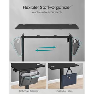 Produktbild für Schreibtisch Vasagle LSD134B01, schwarz / schwarz