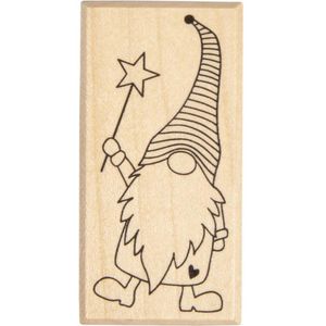 Produktbild für Motivstempel Rayher 29240000 Wichtel Elton, aus Holz