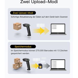 Produktbild für Barcode-Scanner Inateck Hyper 210_black, kabellos