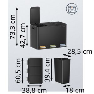 Produktbild für Mülleimer Songmics LTB740B02, schwarz
